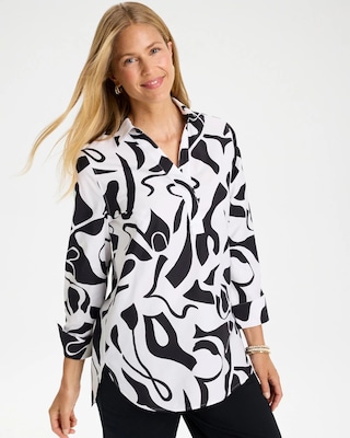 No Iron™ Stretch Two-Tone Print Tunic | Chico's
